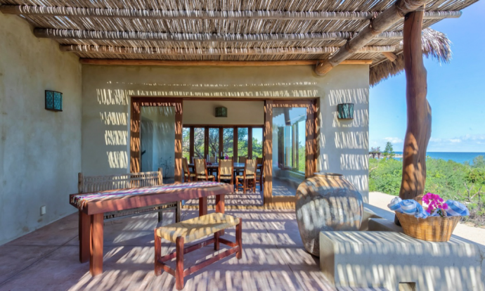 Architectural Photography of Gray Granite Swimming Pool and Outdoor Lounge at Beach Side